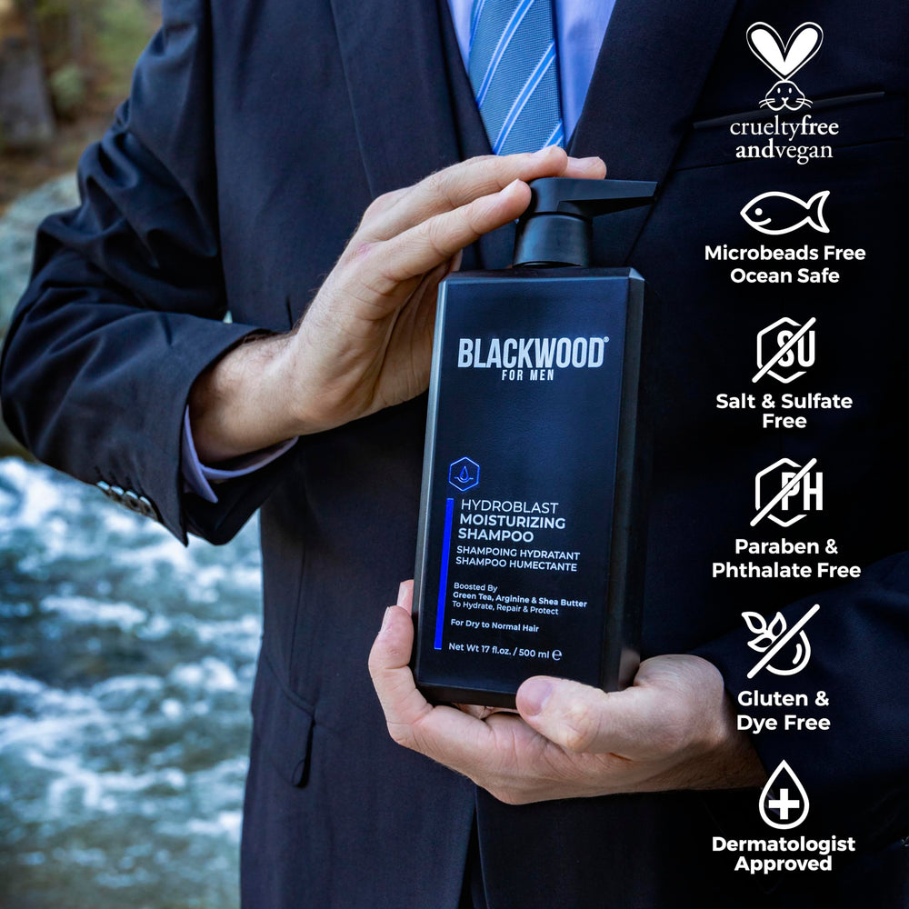 Blackwood For Men Hydroblast textura cremosa: consistencia suave para lavados placenteros.