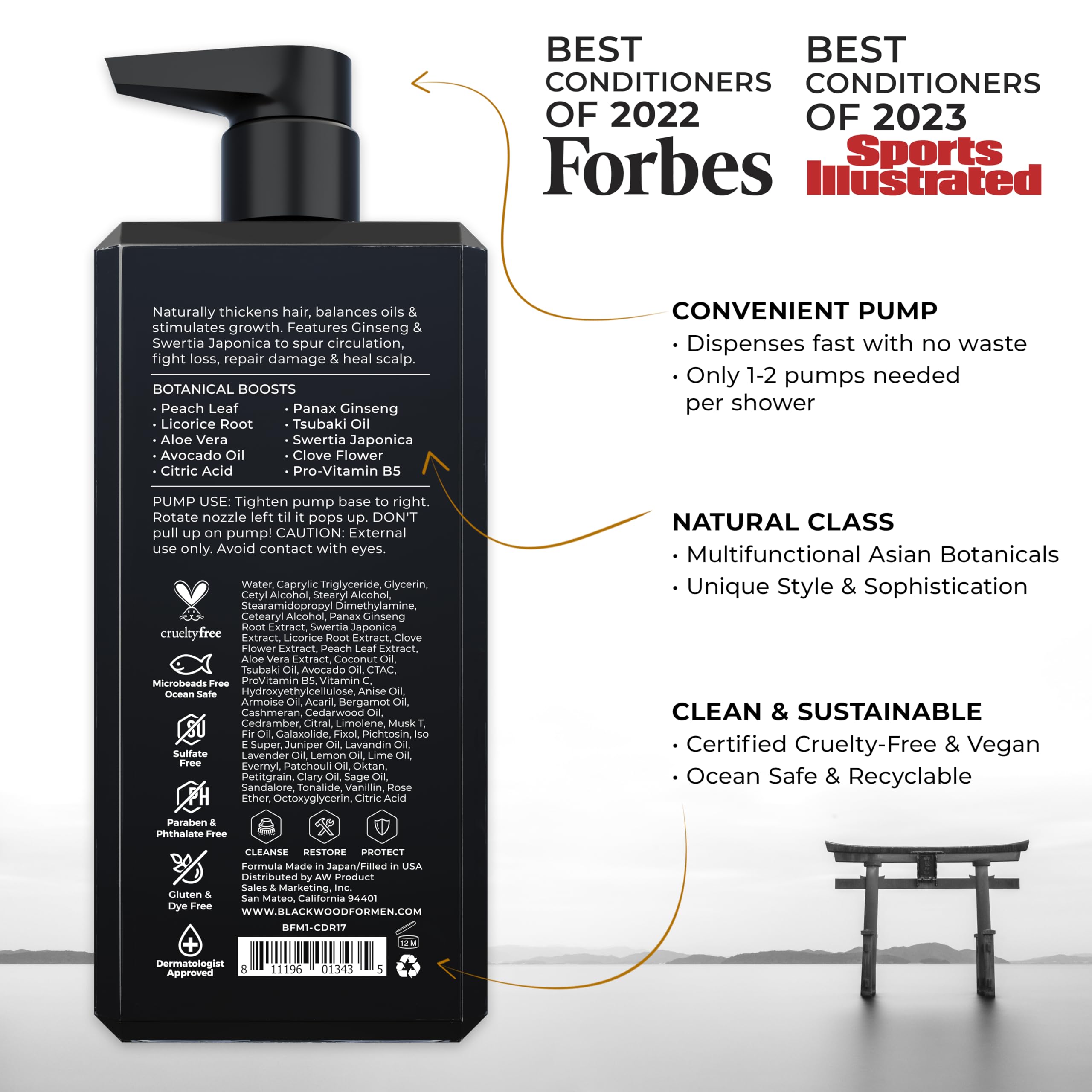 Blackwood For Men thickening formula in use, adds volume to thinning hair