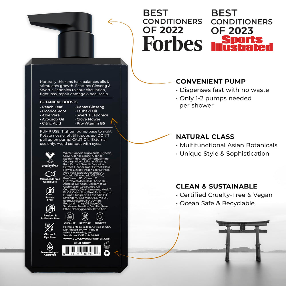 Blackwood For Men thickening formula in use, adds volume to thinning hair