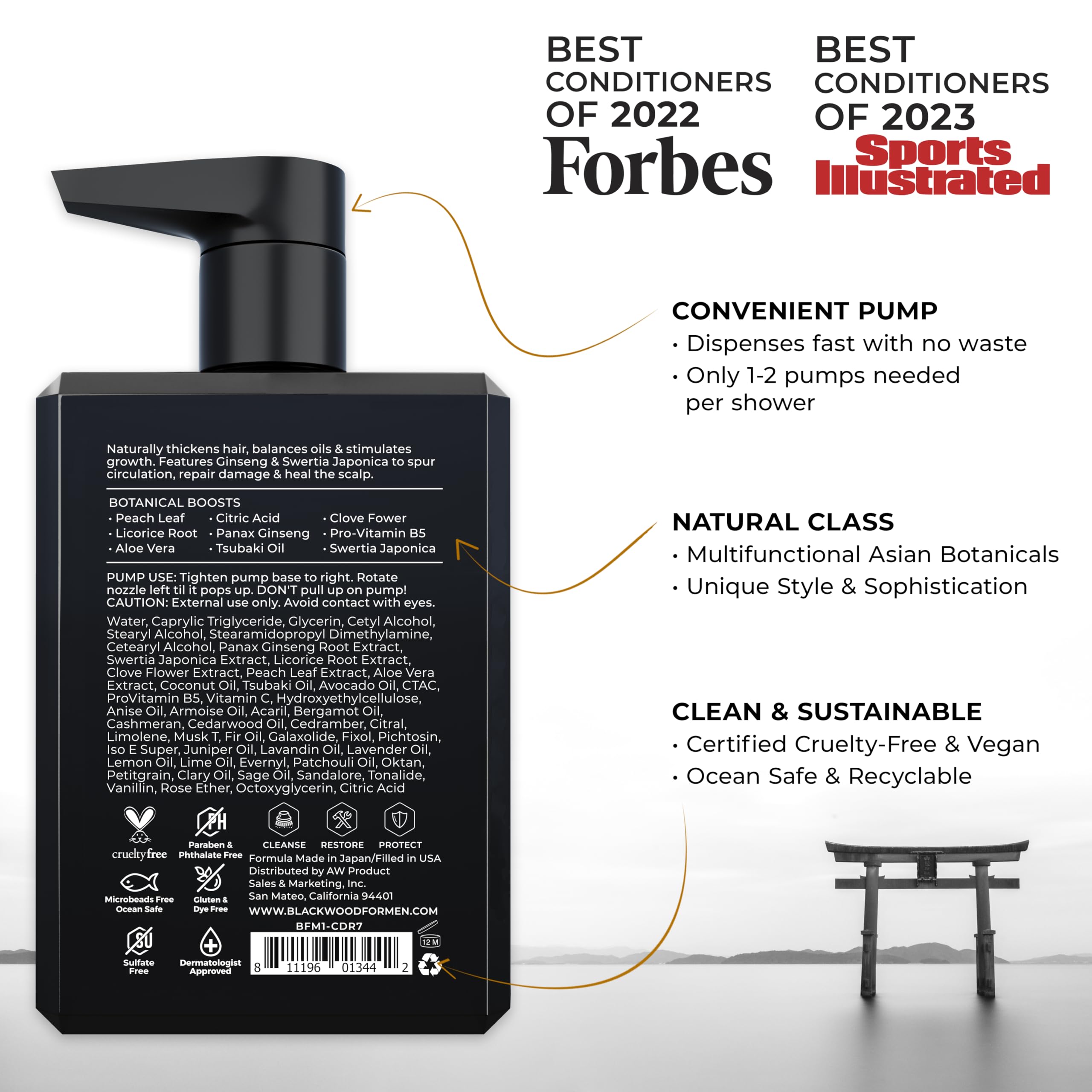 Blackwood para hombres, textura crema del acondicionador para cuidado suave.