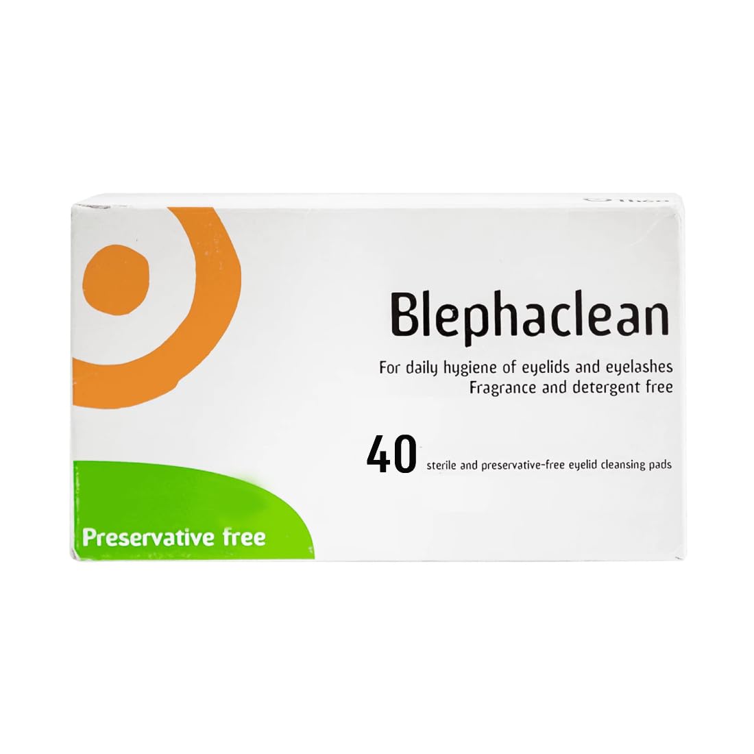 Blephaclean 40 sterile eyelid wipes shown for sensitive eyelid care.