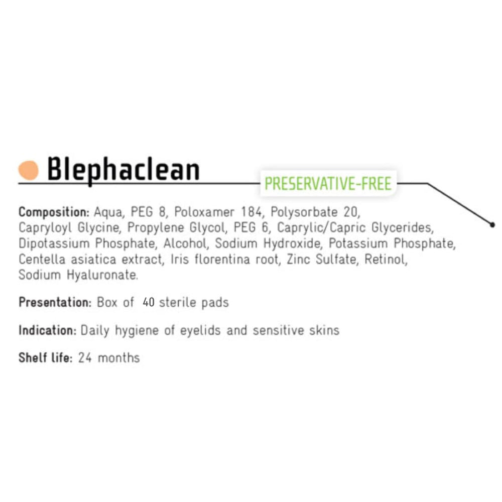 Adult-use Blephaclean application demonstrates gentle wipe motion.