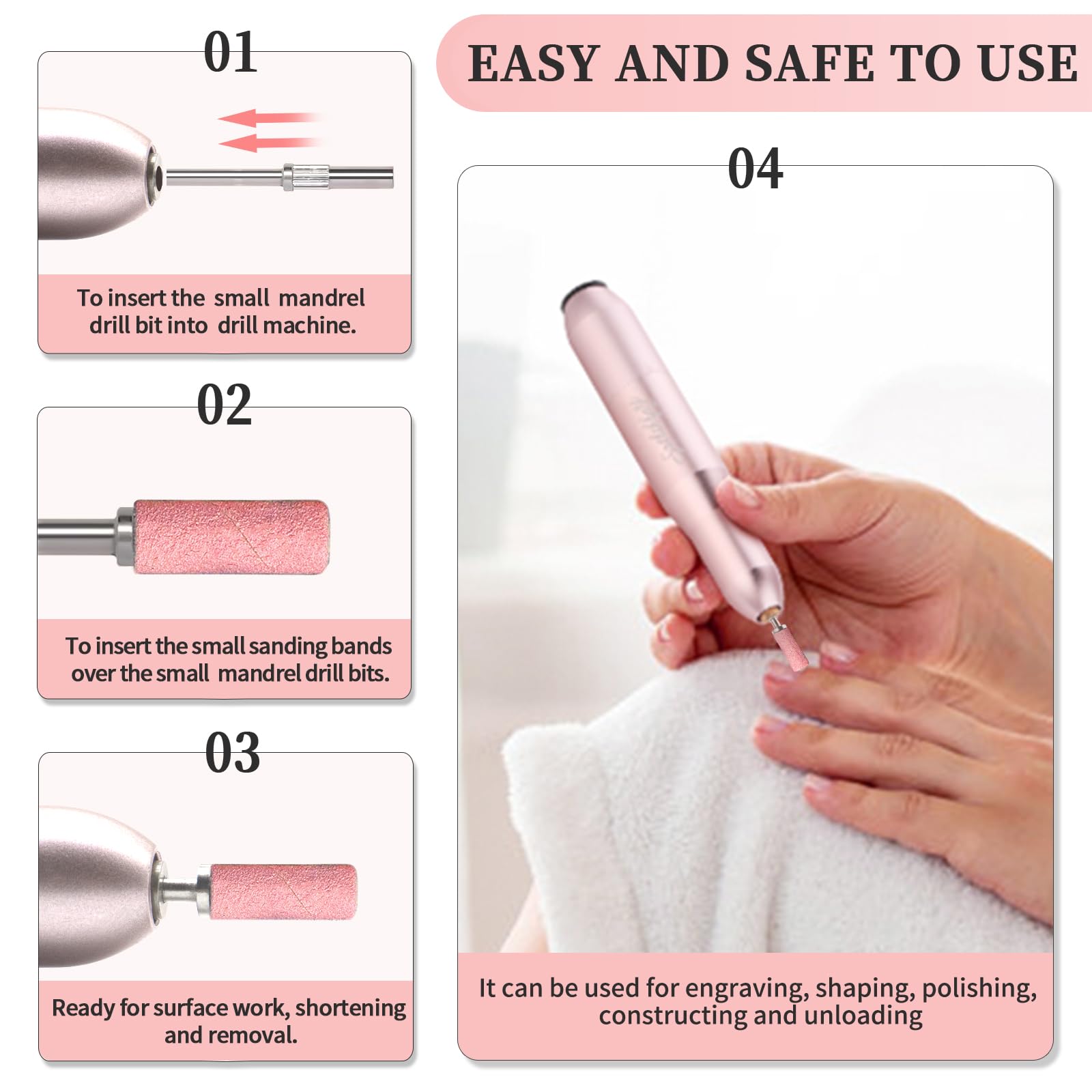 BLESWIN 180 grit band provides a smooth finish on natural nails.