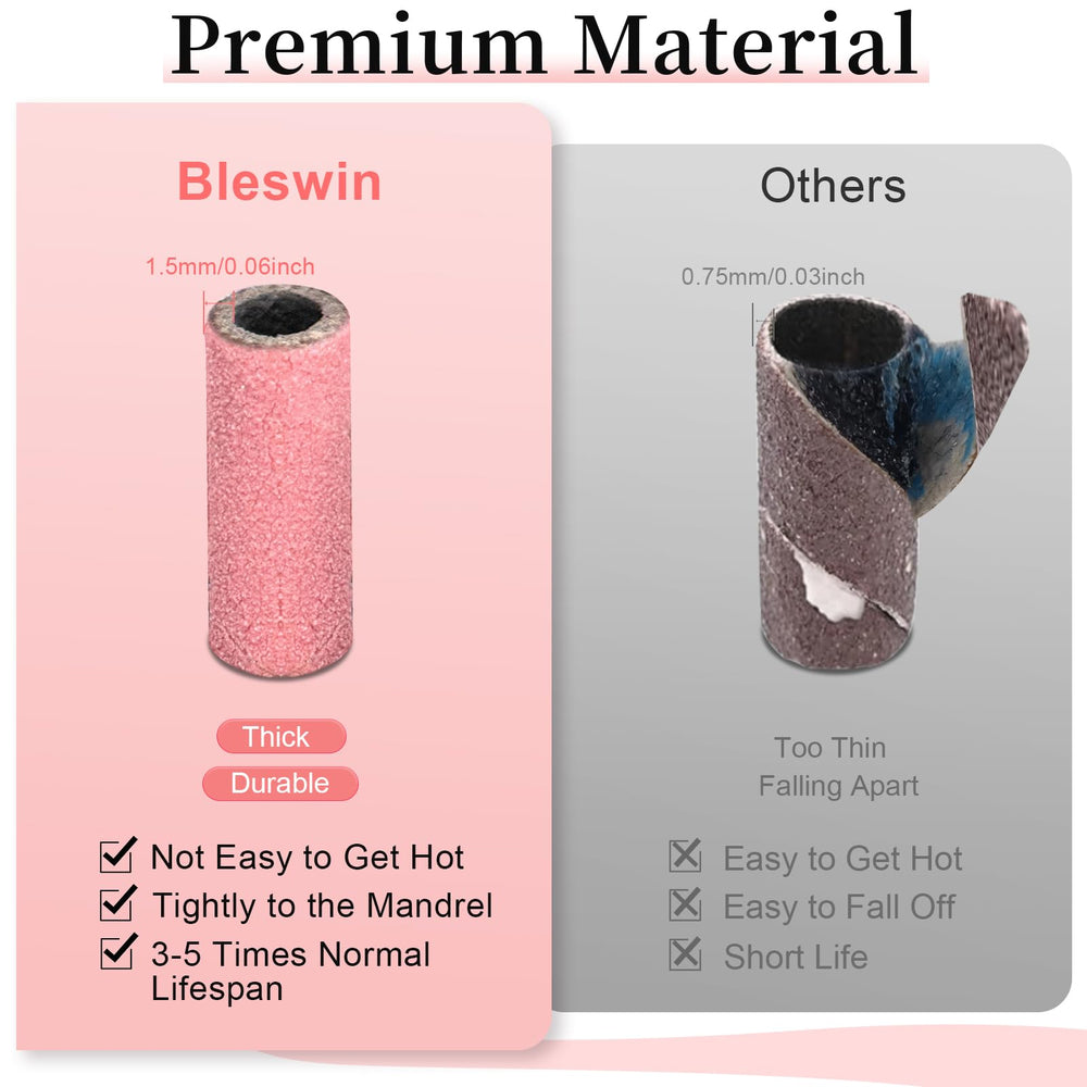 BLESWIN 240 grit band for polishing natural nails and prep.