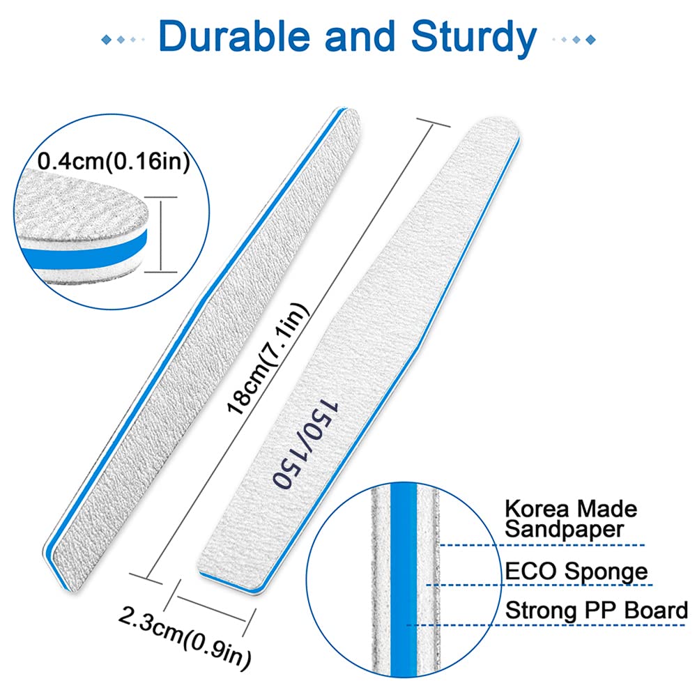 BLESWIN emery boards shown from side view for precise cuticle shaping