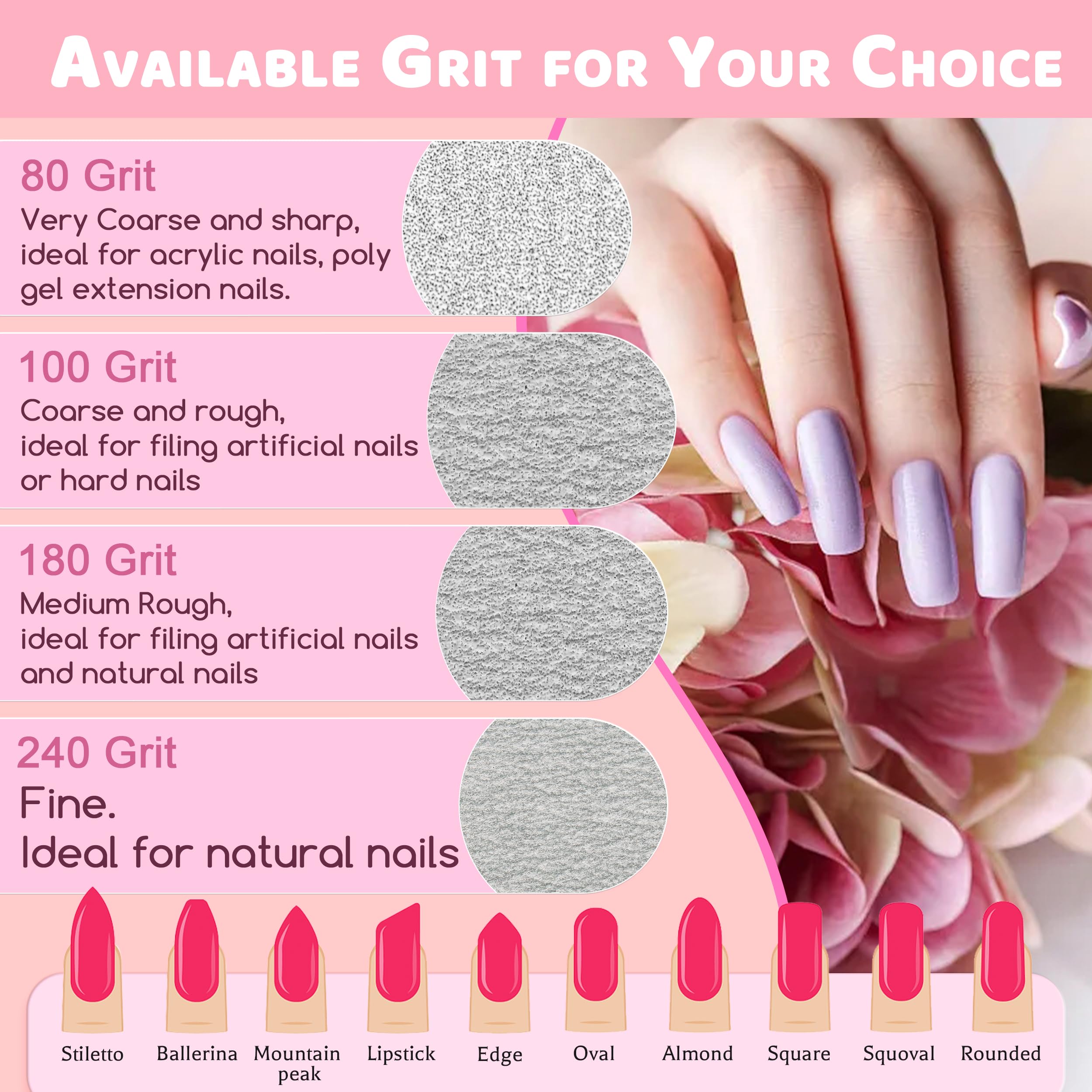 BLESWIN Korean sandpaper nail file for clean smoothing.