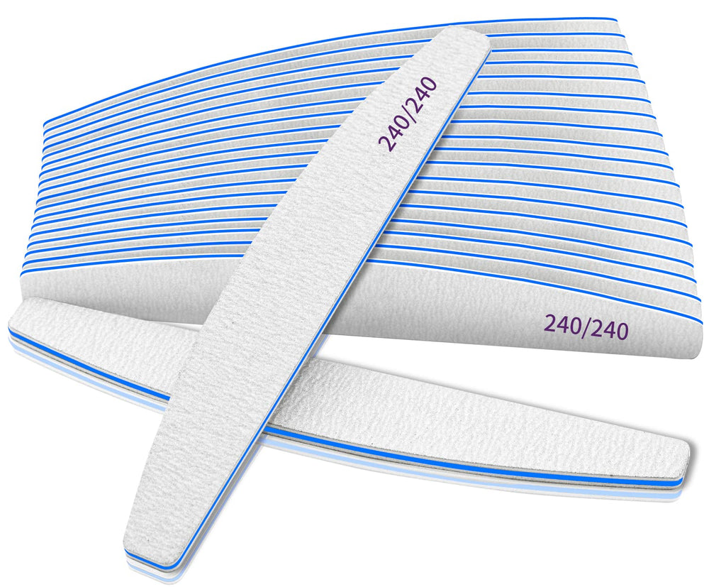 BLESWIN nail file set with double-sided 240/240 grit for smooth natural nails.