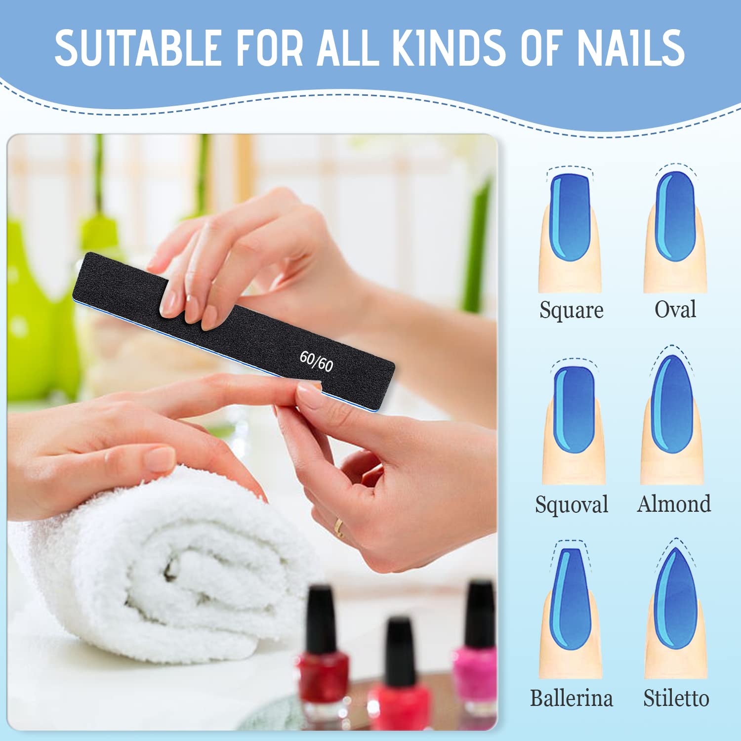 BLESWIN nail file suitable for salons and home nail art.