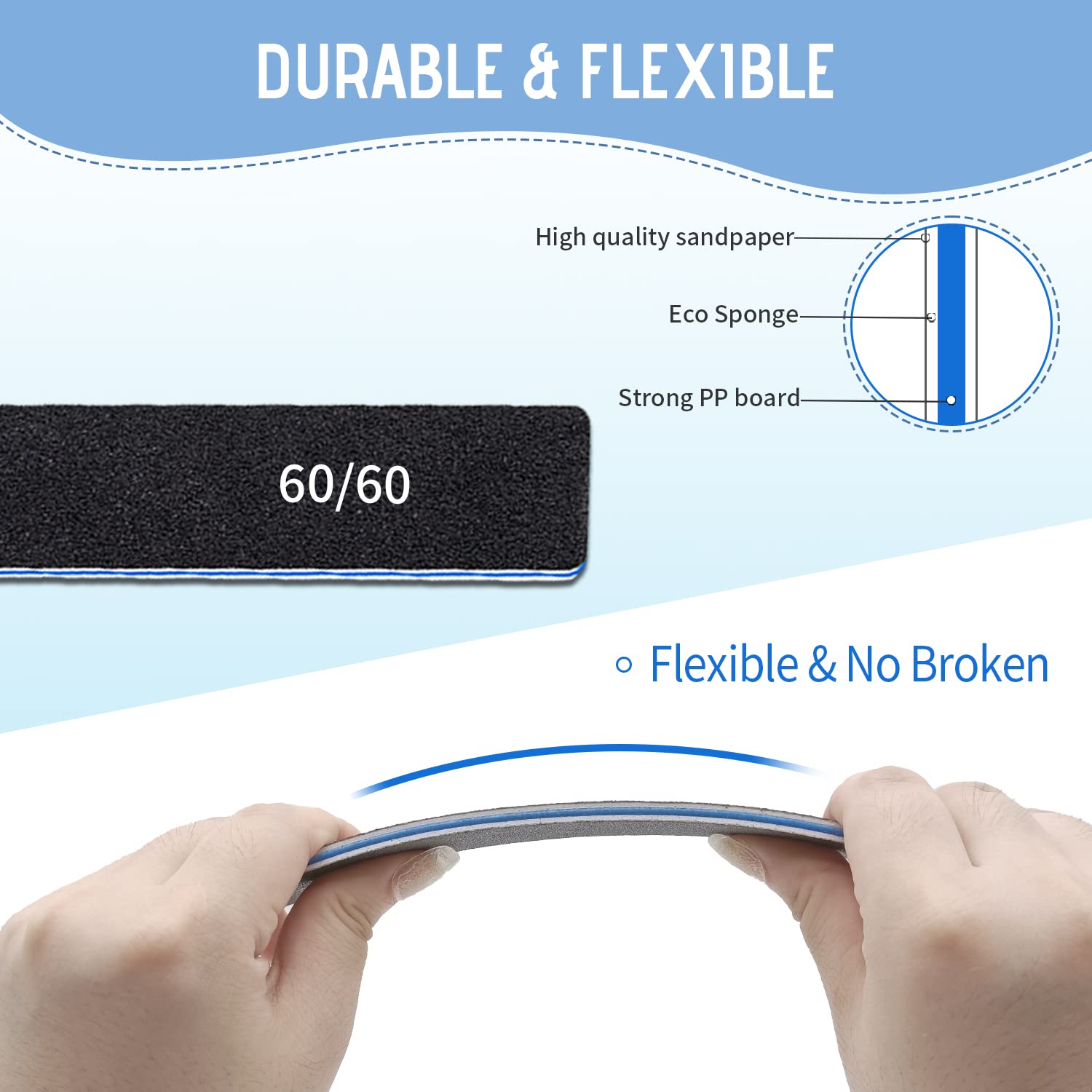 BLESWIN versatile nail file for manicure, pedicure, and callus removal.