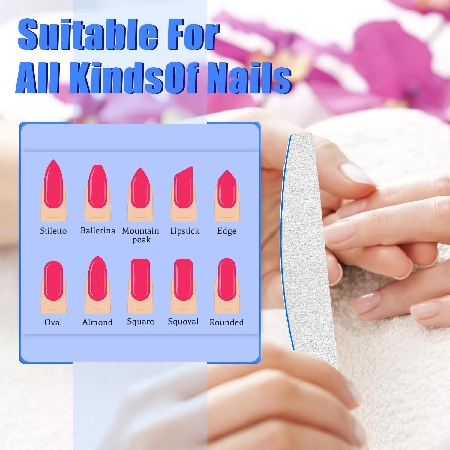 BLESWIN nail files ideal for natural nails, prep, and pedicure tasks.