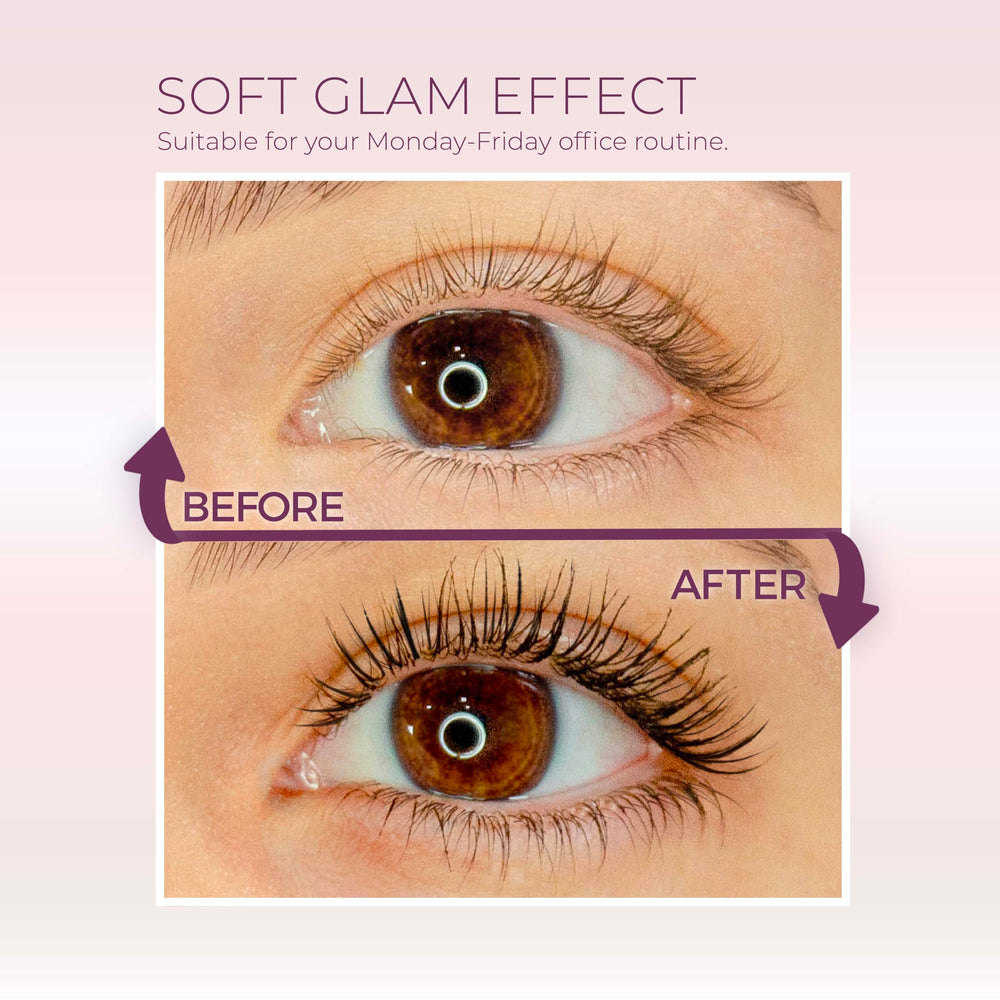 Blinc Amplified Tubing Mascara base-to-tips shows even coverage and control.