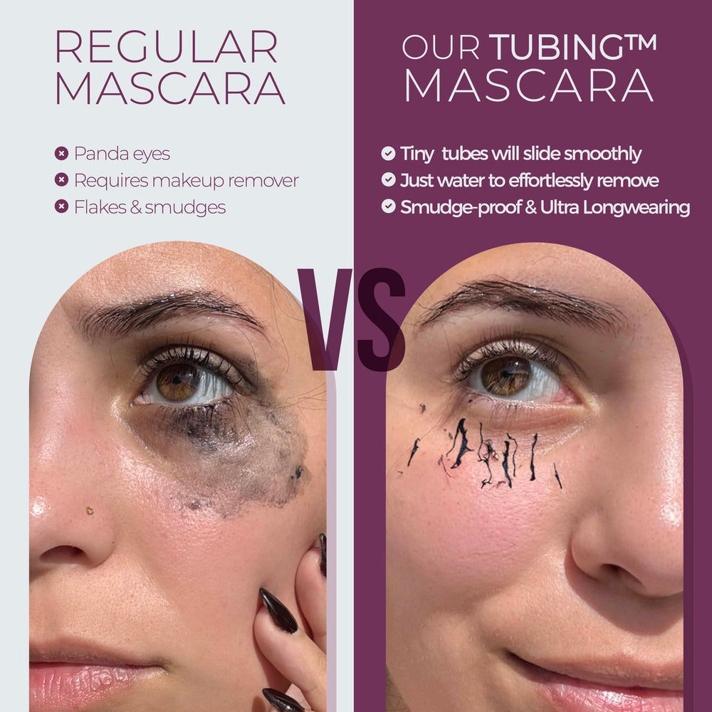 Blinc Amplified Tubing Mascara wand horizontal demonstrates precise base-to-tip application.