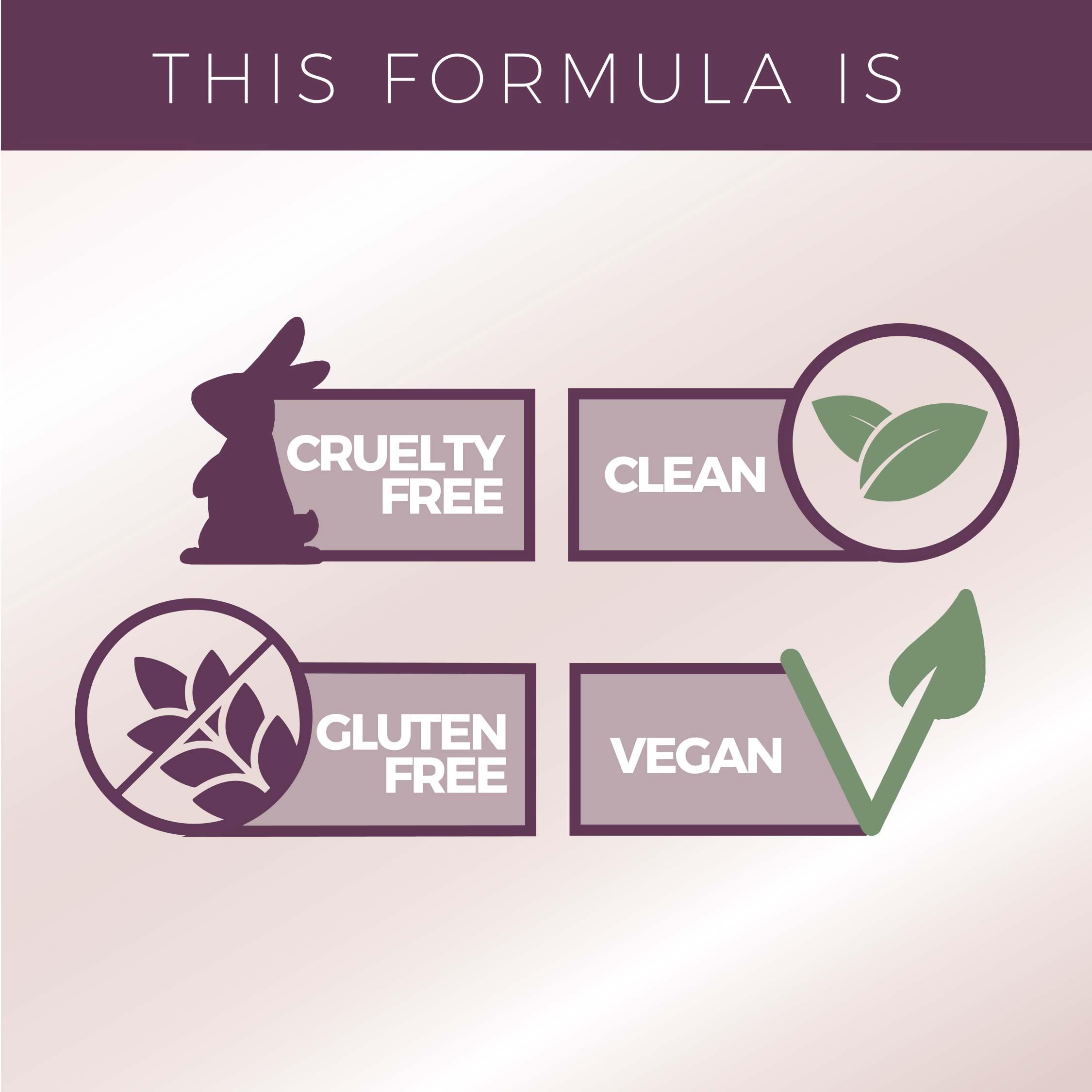 Pack highlights cruelty-free and vegan branding.