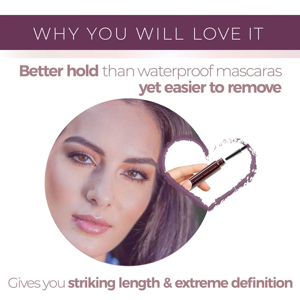 Water-resistant tubing keeps lashes defined in light rain.