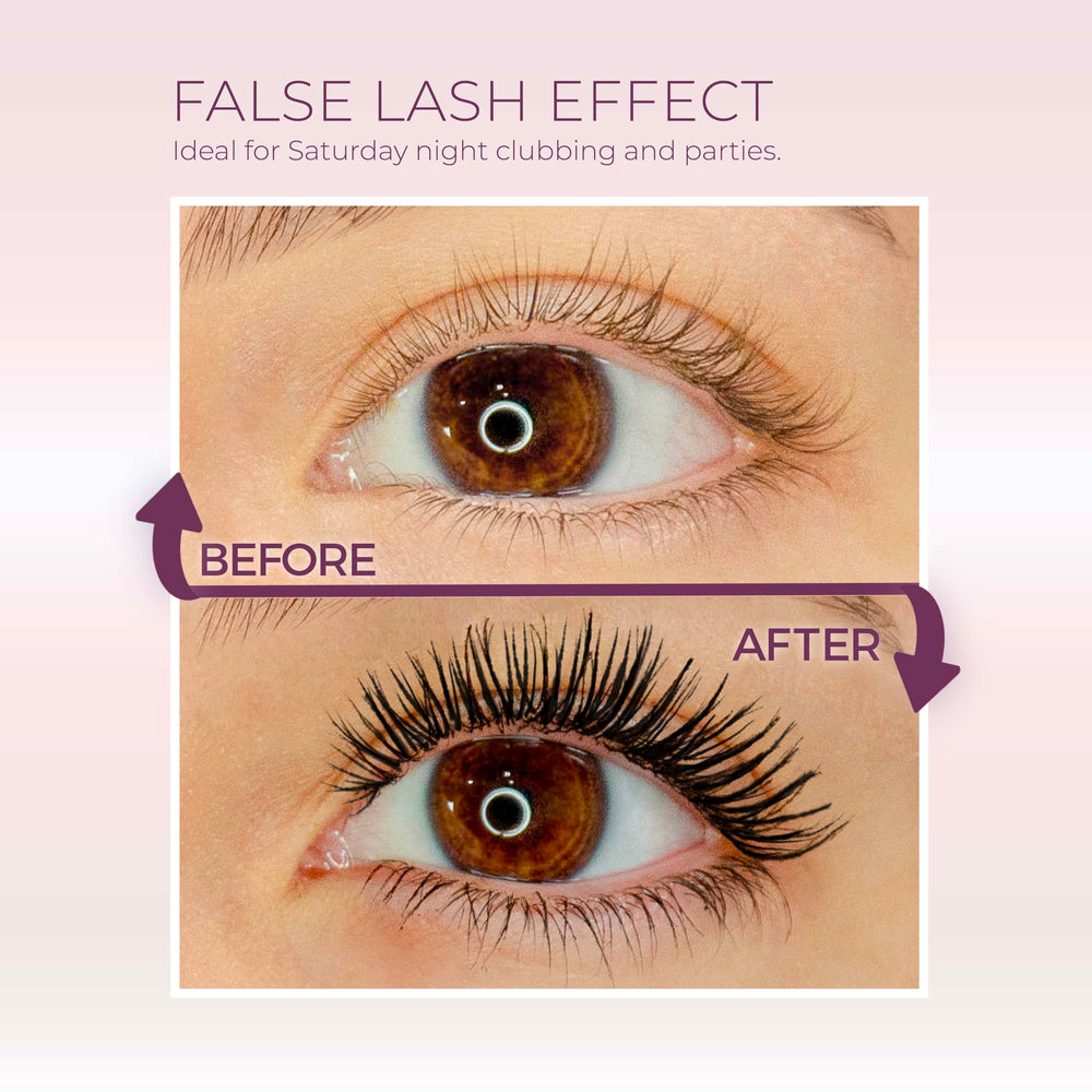 blinc UltraVolume mascara wand close-up highlights tubing formula for smudge-proof wear.