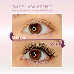 blinc UltraVolume mascara wand close-up highlights tubing formula for smudge-proof wear.