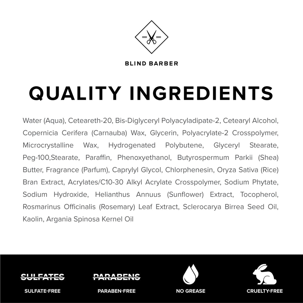 Arcilla para Cabello Blind Barber, aplicación fácil para definir peinados mate.