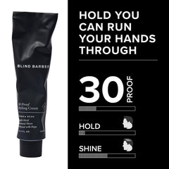 Blind Barber brillo-natural-crema-pelo, acabado sutil y saludable.