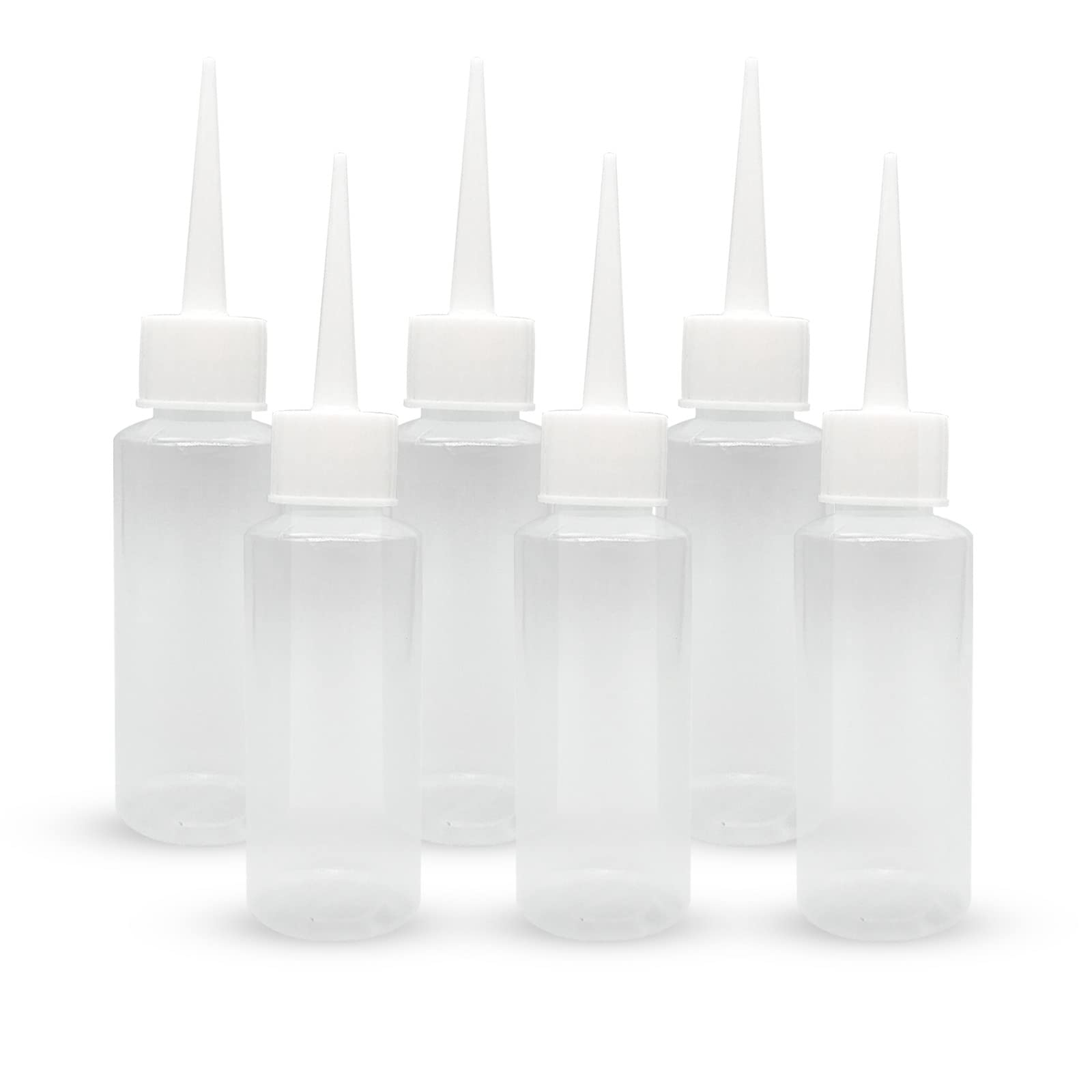 BlingKingdom 6-pack 50ml squeeze bottles with precision tip for crafts.