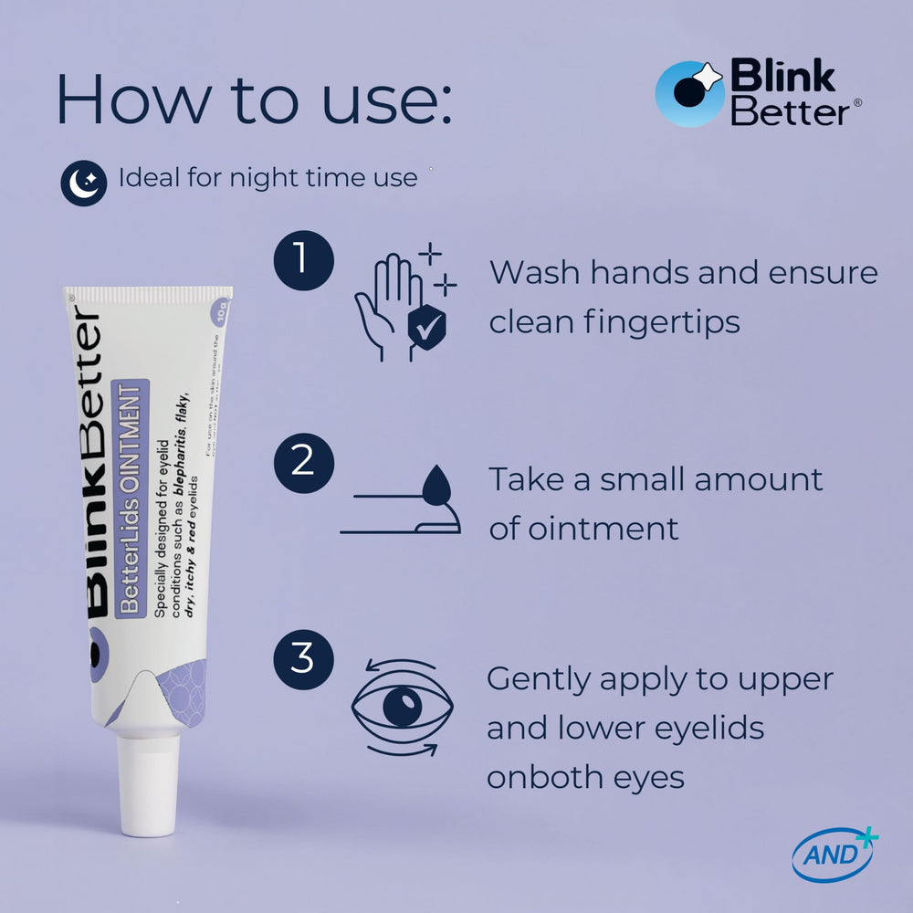 BlinkBetter BetterLids: envase compacto para uso diario cómodo y práctico.