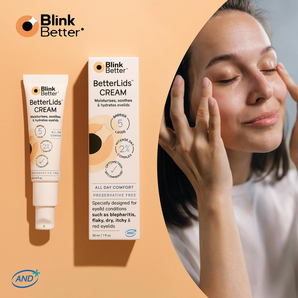 BlinkBetter BetterLids para piel sensible, uso diario con maquillaje.