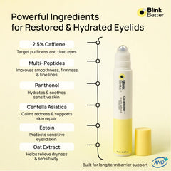 BlinkBetter CicaRoller aplicación diaria suave y precisa para el contorno de ojos.