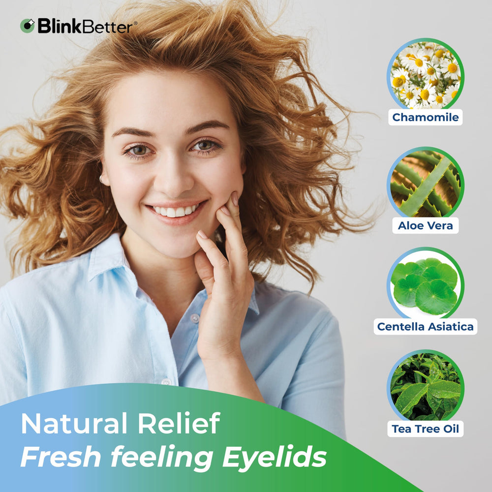 BlinkBetter eyelid wipes dual-textured surface for gentle cleaning and debris removal