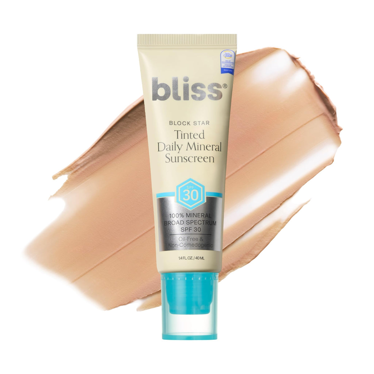 Bliss Block Star bottle front shows universal tint and lavender scent.