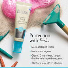 Bliss Block Star texture close-up reveals silky, non-greasy finish.