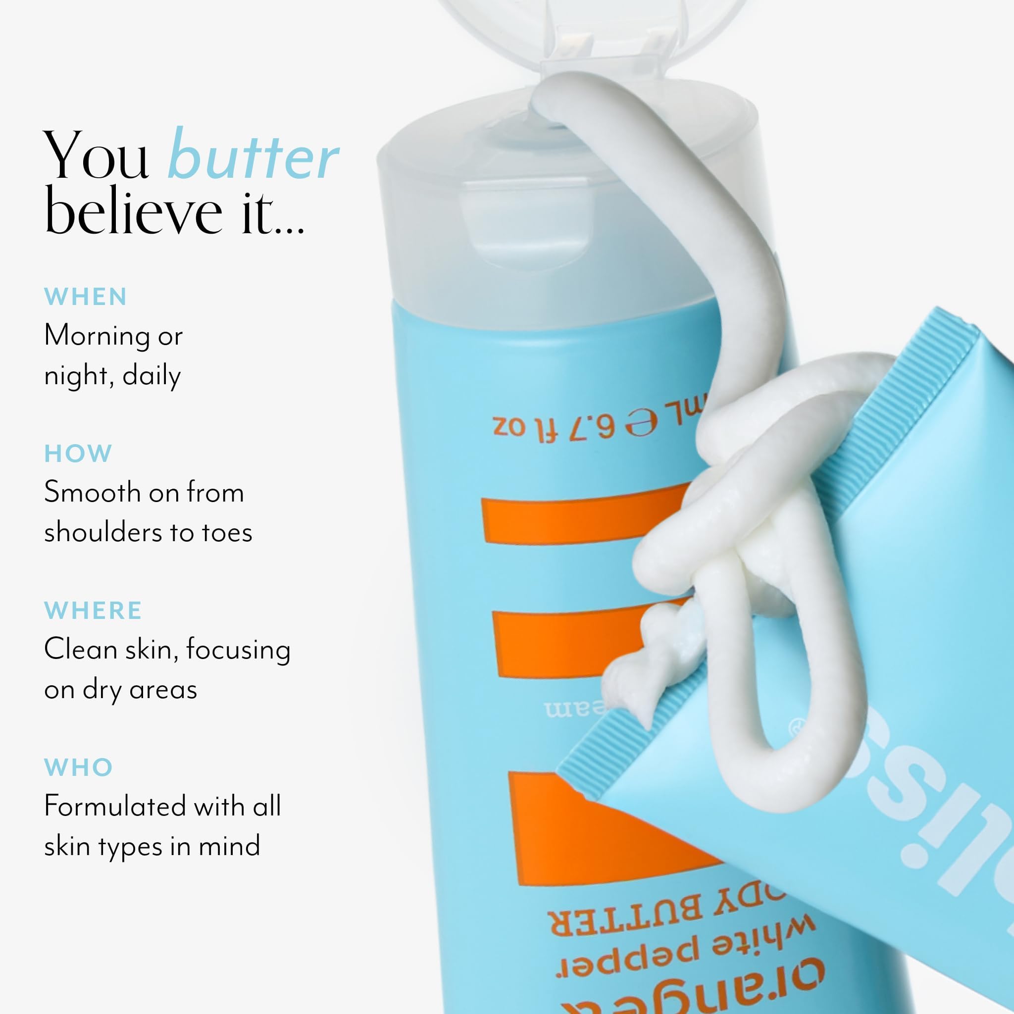 Richly hydrated skin after applying Bliss Body Butter with nourishing oils