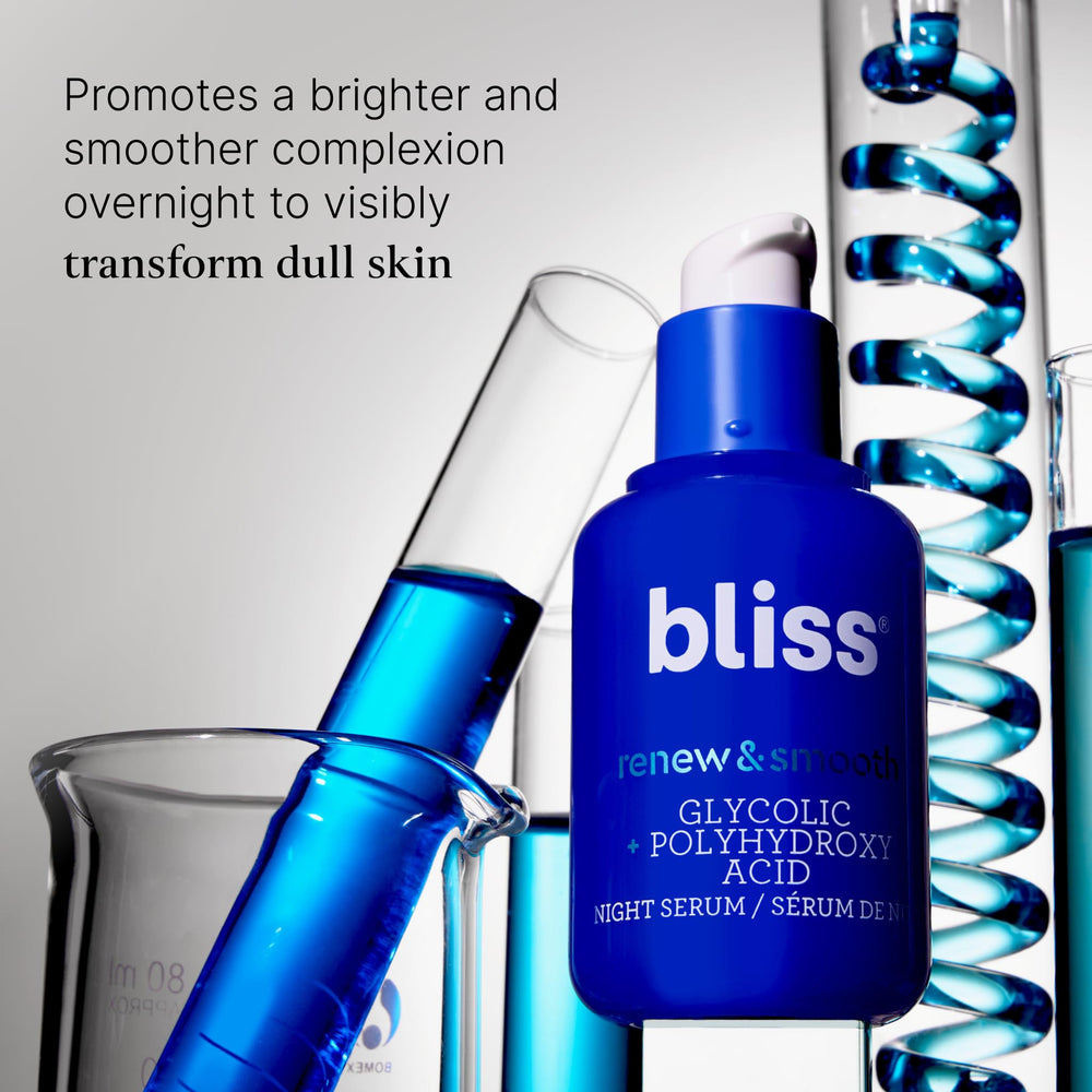 Bliss formula close-up highlights paraben-free, sulfate-free, phthalate-free formulation.
