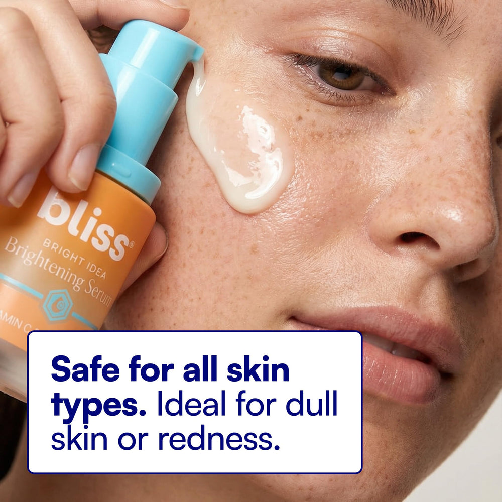 Bliss Bright Idea Serum dark spots visual hints at an even-toned complexion potential.