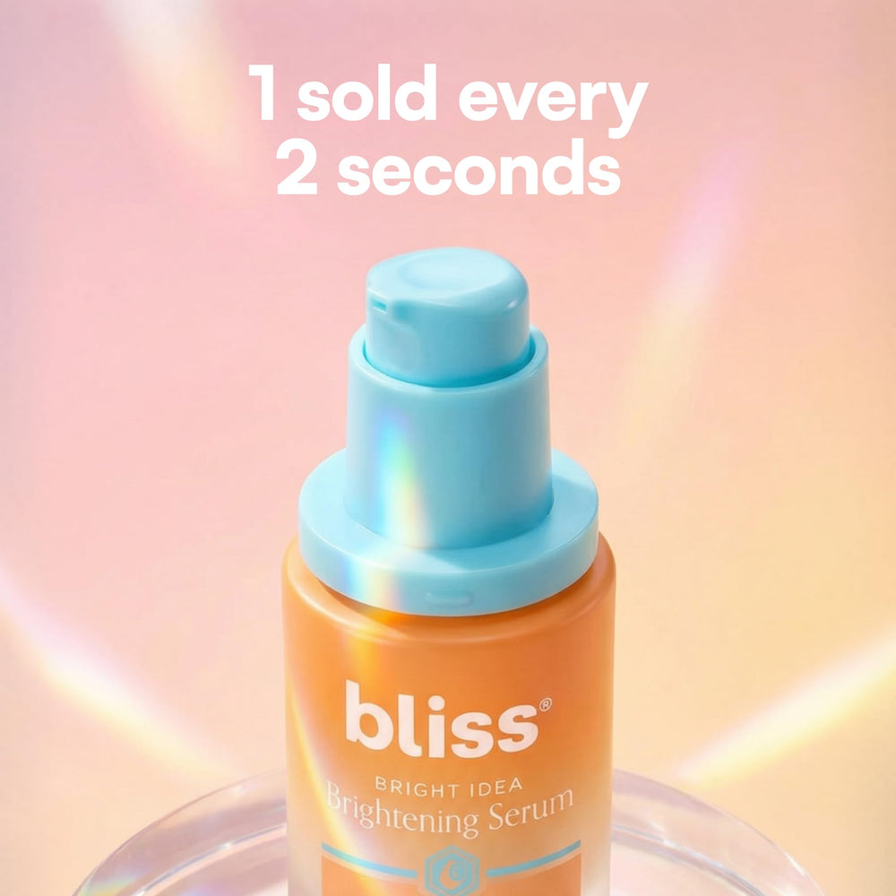 Bliss Bright Idea Serum close-up indicates smoother, refined skin texture.