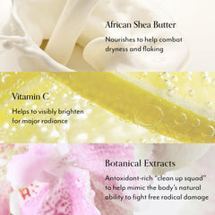 Bliss Ex-glow-sion texture closeup reveals airy whipped formula that absorbs without heaviness.