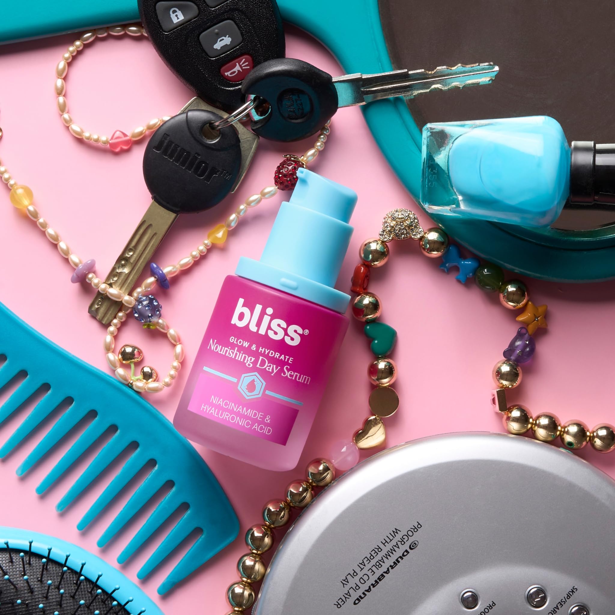 Bliss Glow & Hydrate Serum travel-friendly bottle, ideal for on-the-go hydration.