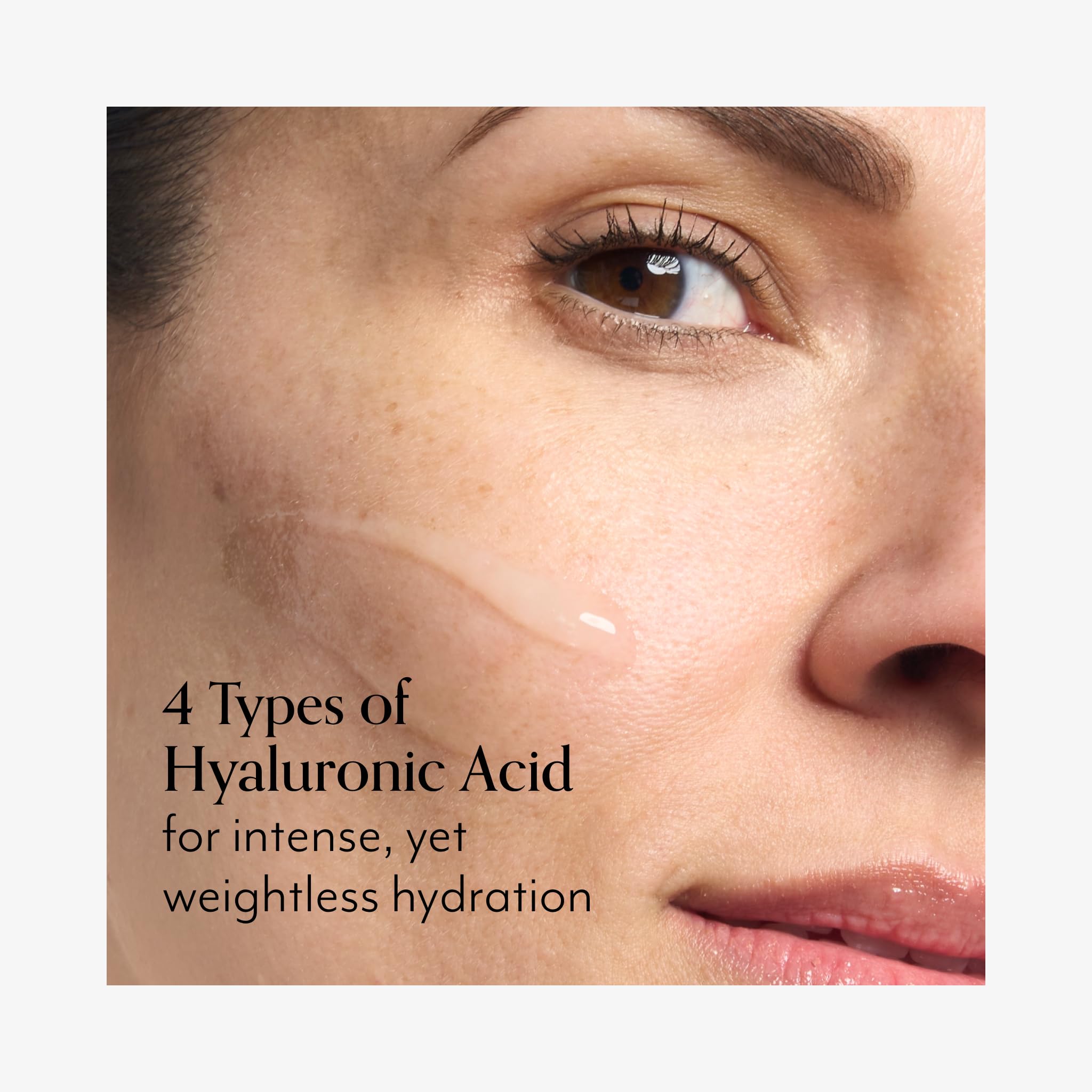 Bliss Hyaluronic Acid Drench hydration boost on skin with visible moisture.