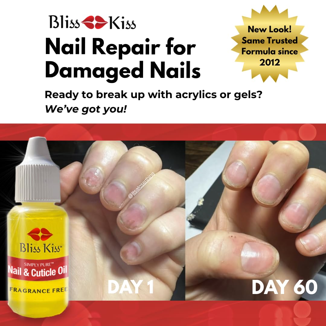 Bliss Kiss aceite uñas: fortalecimiento suave para uñas más resistentes.