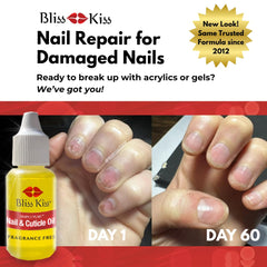 Bliss Kiss aceite uñas: fortalecimiento suave para uñas más resistentes.