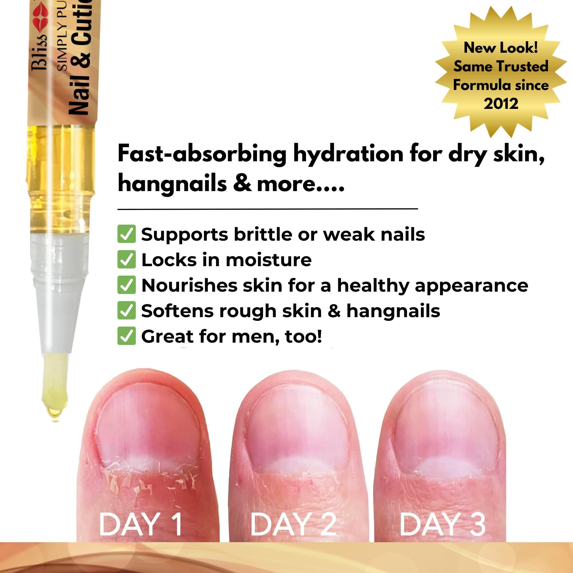 Bliss Kiss cuticle oil pen for precise, mess-free application.