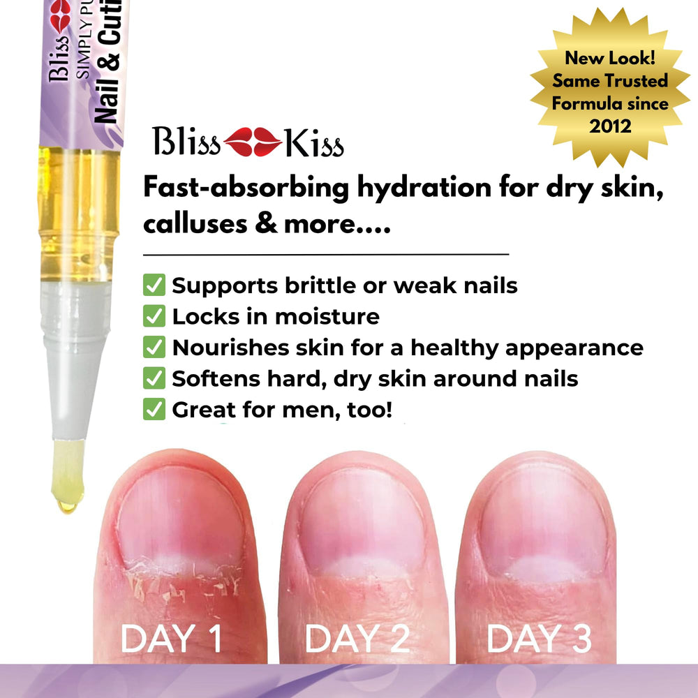 Bliss Kiss Hidratación de cutículas alrededor de las uñas.