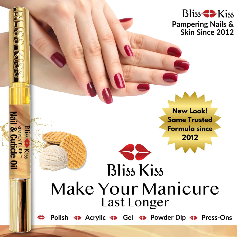 Bliss Kiss fast-absorbing oil leaves nails non-greasy after use.