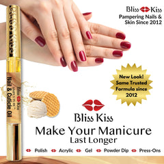 Bliss Kiss fast-absorbing oil leaves nails non-greasy after use.