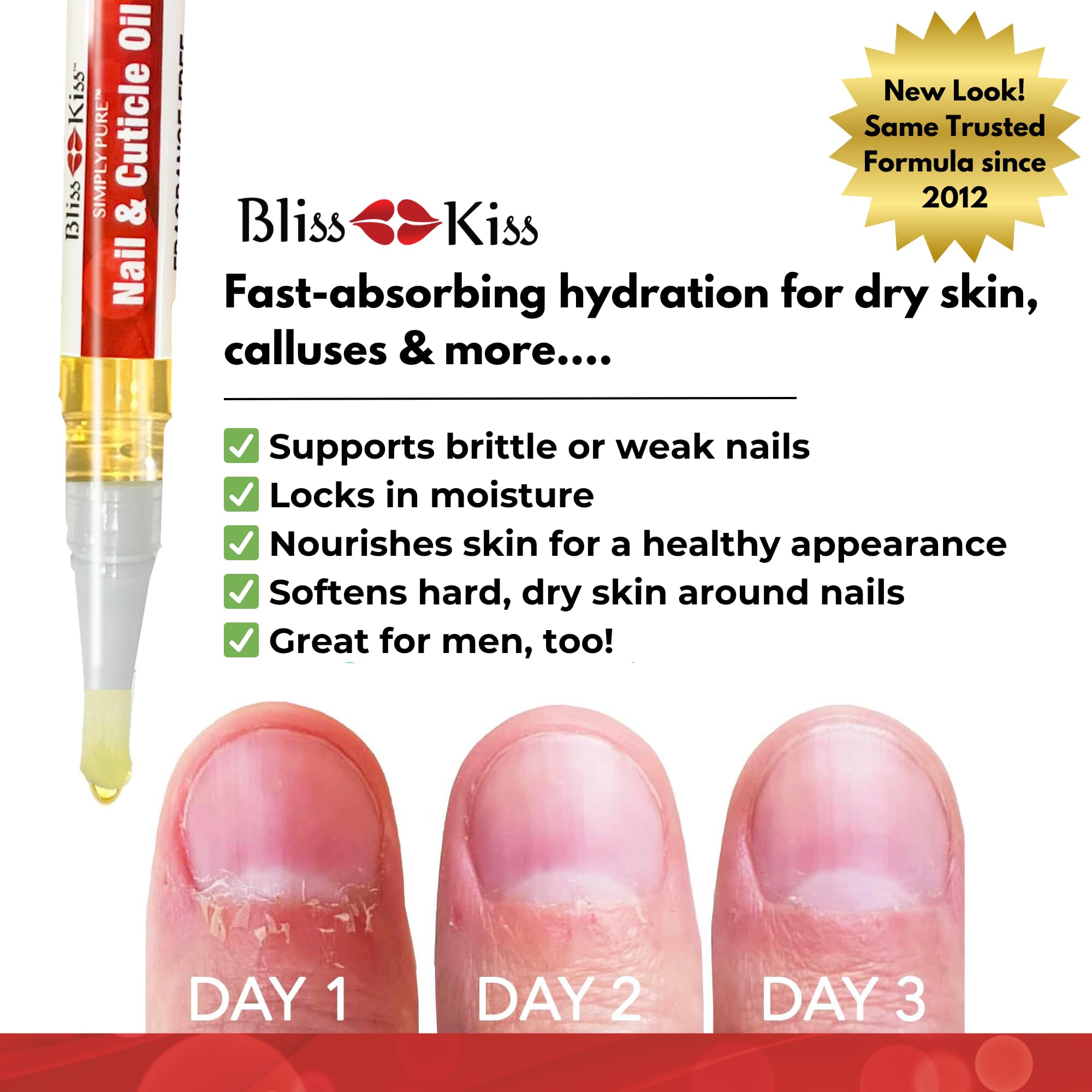 Bliss Kiss travel-friendly pen supports tidy, mess-free nail care.