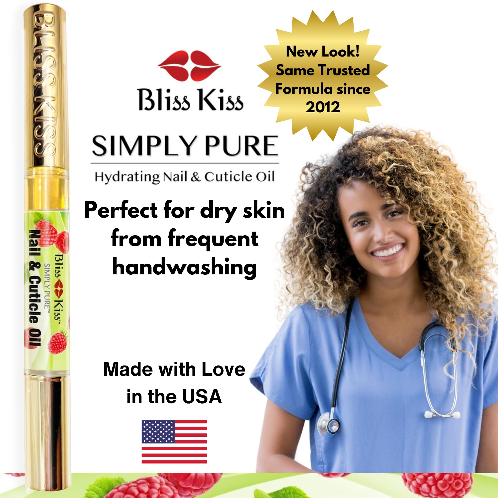 Bliss Kiss growth serum on nails to support flexible, healthier-looking nails