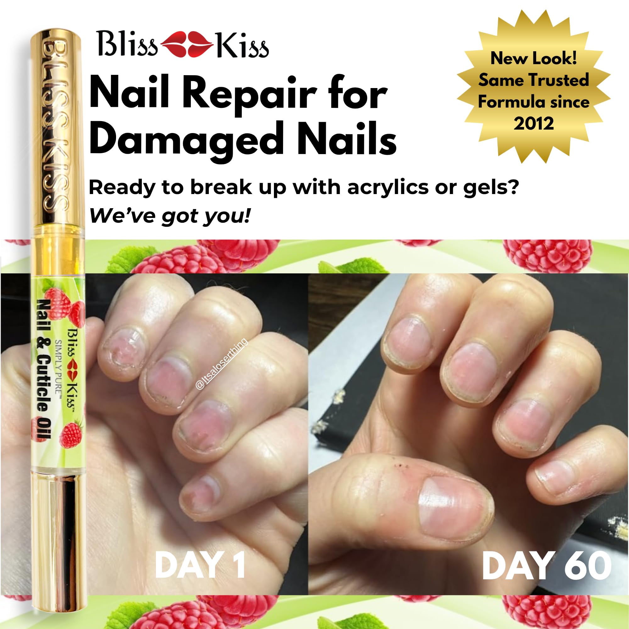 Bliss Kiss hydrated cuticles close-up after application