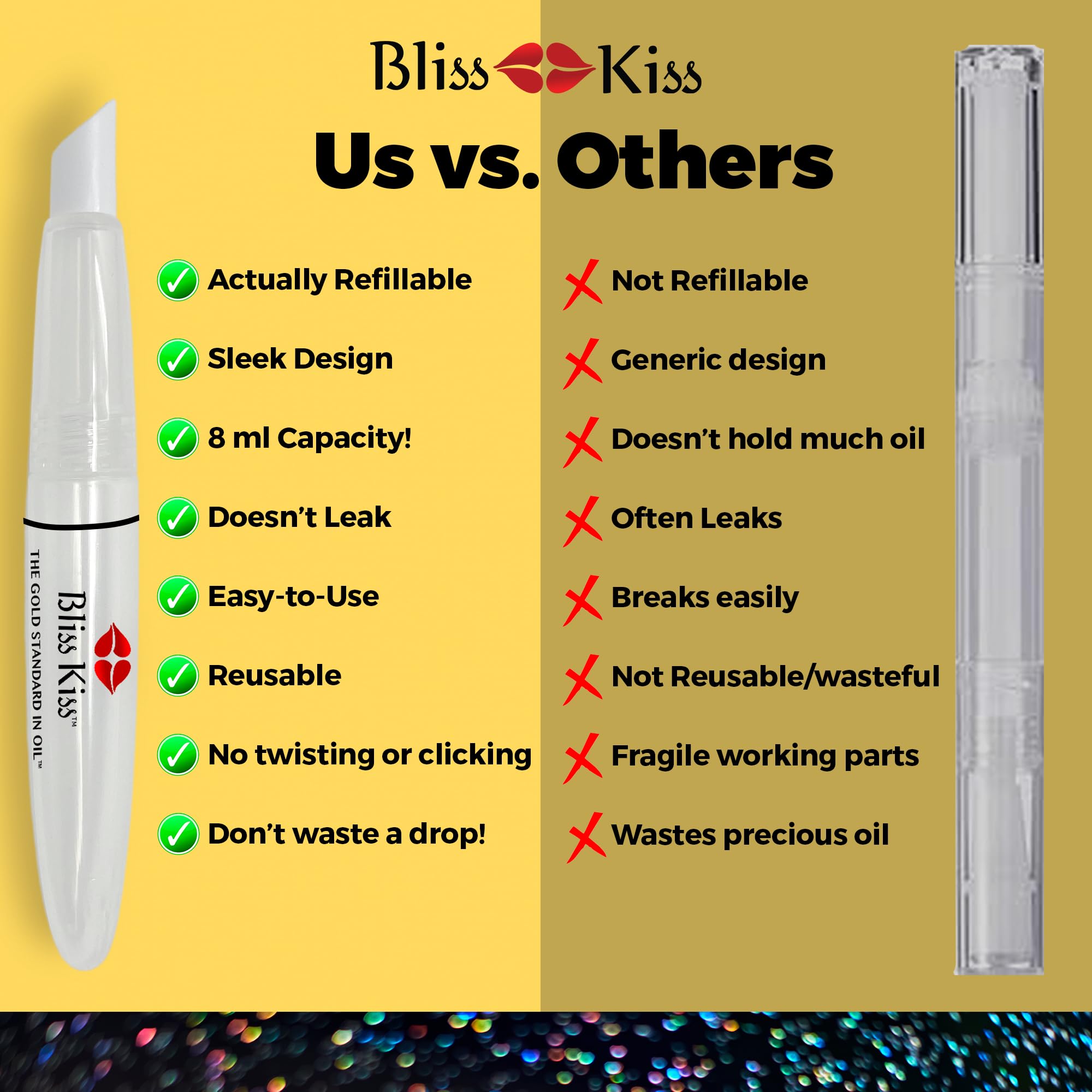 Bliss Kiss pusher cuticula proximo, acceso limpio a hidratación.