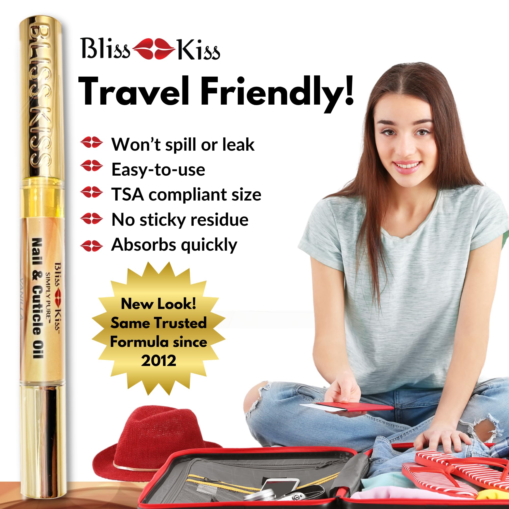 Bliss Kiss travel-friendly nail oil pen for on-the-go care.