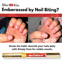 Bliss Kiss vitamin E and jojoba formula nourishes nails and cuticles.