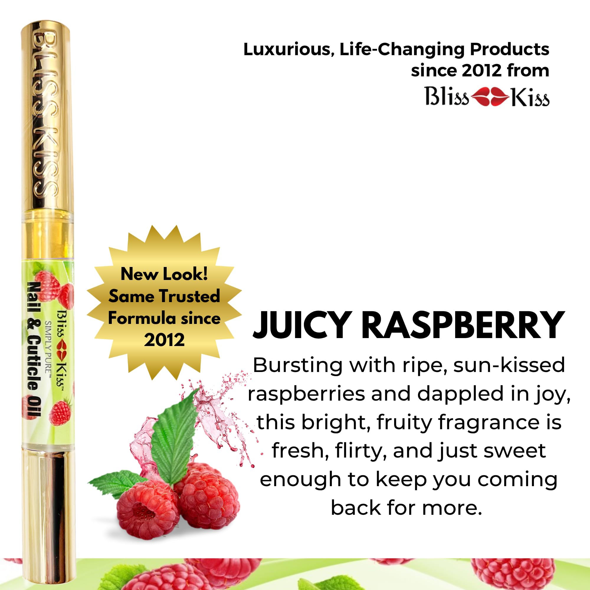 Bliss Kiss vitamin E and jojoba oil bottle shows nourishing ingredients