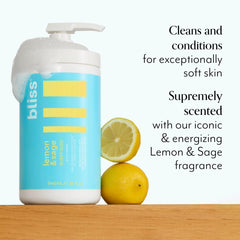Bliss Lemon & Sage fragrance brightens the shower and daily routine.